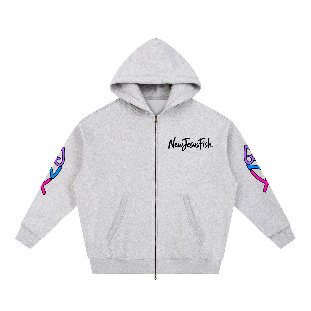 NewJesusFish Womens Zip Up Jacket